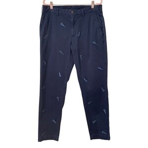 Brooks Brothers Red Fleece Pants Mens 34x32 Navy Logo Embroidered Chino Preppy